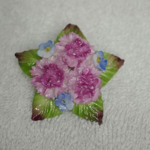 Vintage Aynsley England Floral Fine English Bone China Signed Pin Brooch FLAW